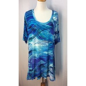 Shark Bite Hemline Tunic Top